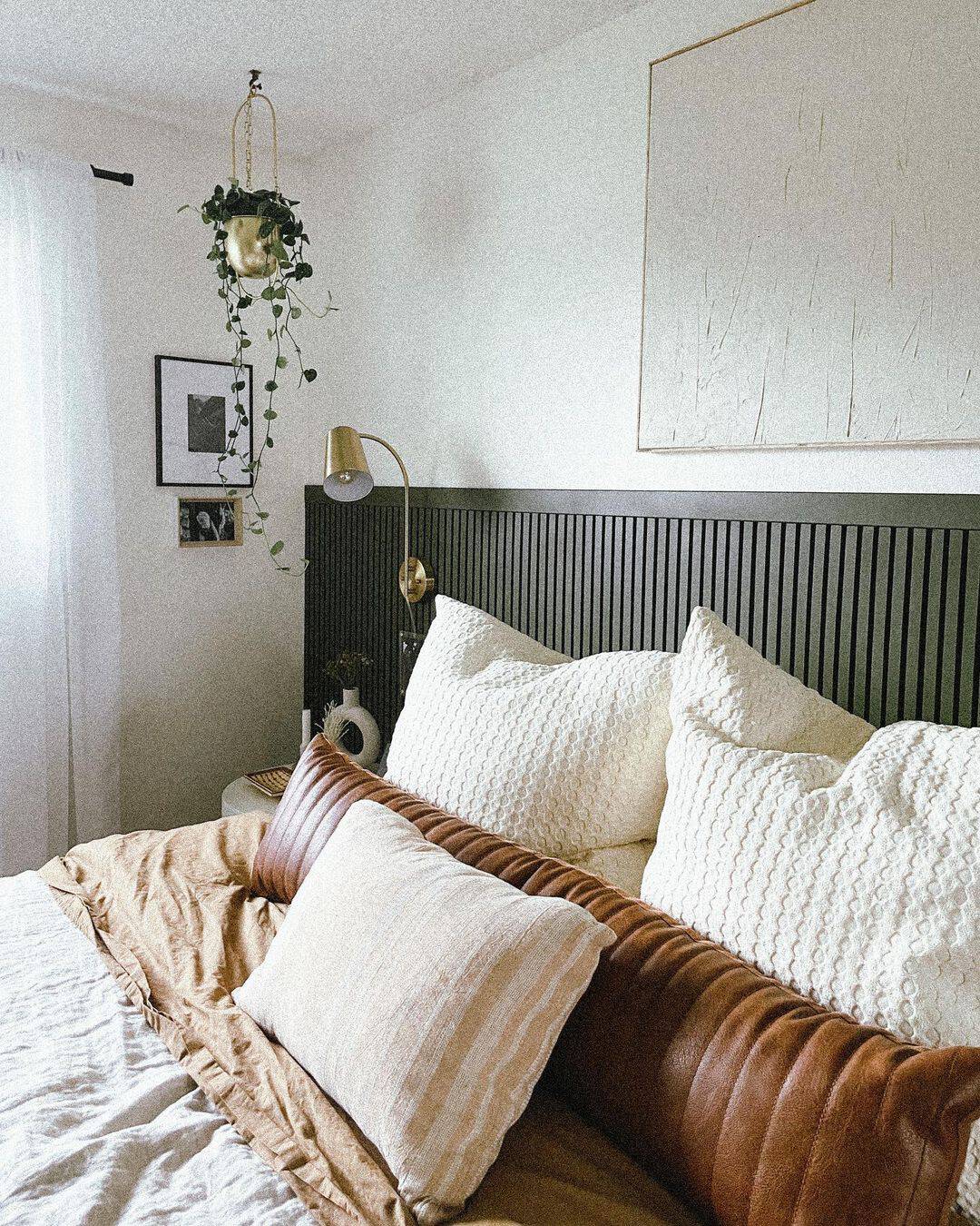 Introduce Architectural Depth with a Vertical Slat Headboard