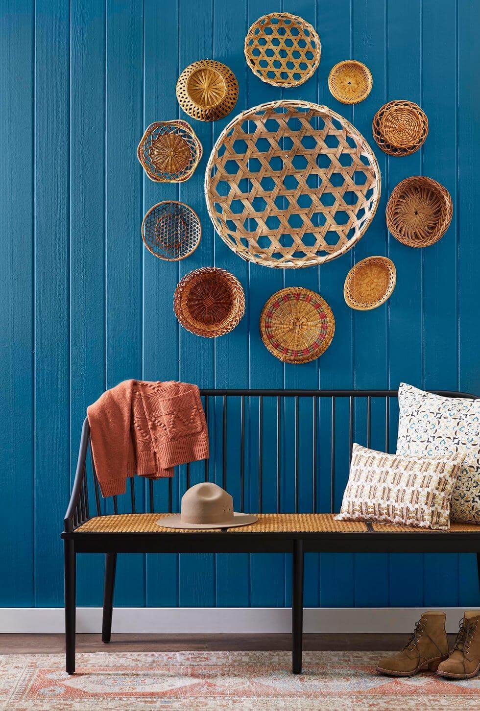 Woven Baskets Create a Textured Wall Gallery