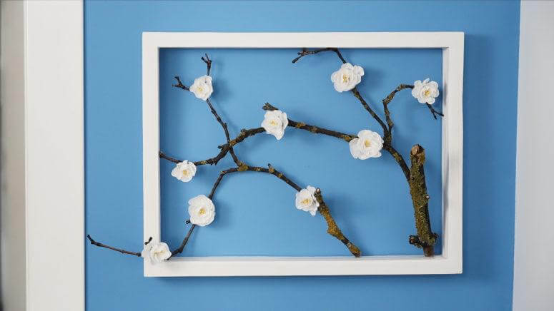 White Frame Branches With White Flowers Add Spring Ambiance