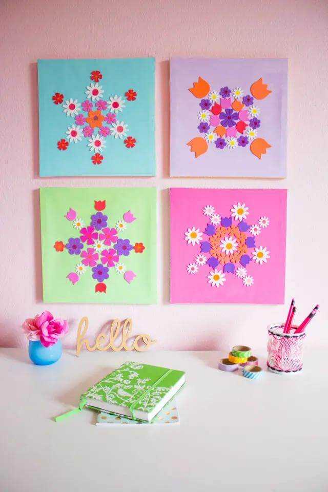 DIY Floral Art Adds Bright Color Blocks