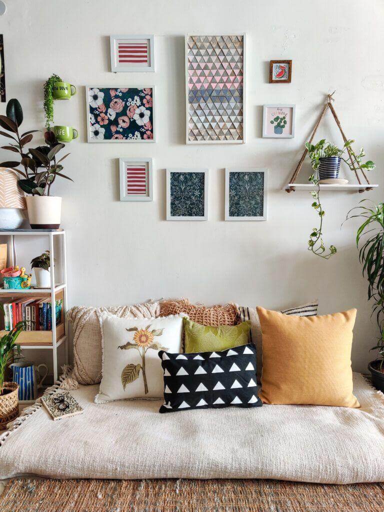 Geometric Triangle Pillow Adds Graphic Contrast