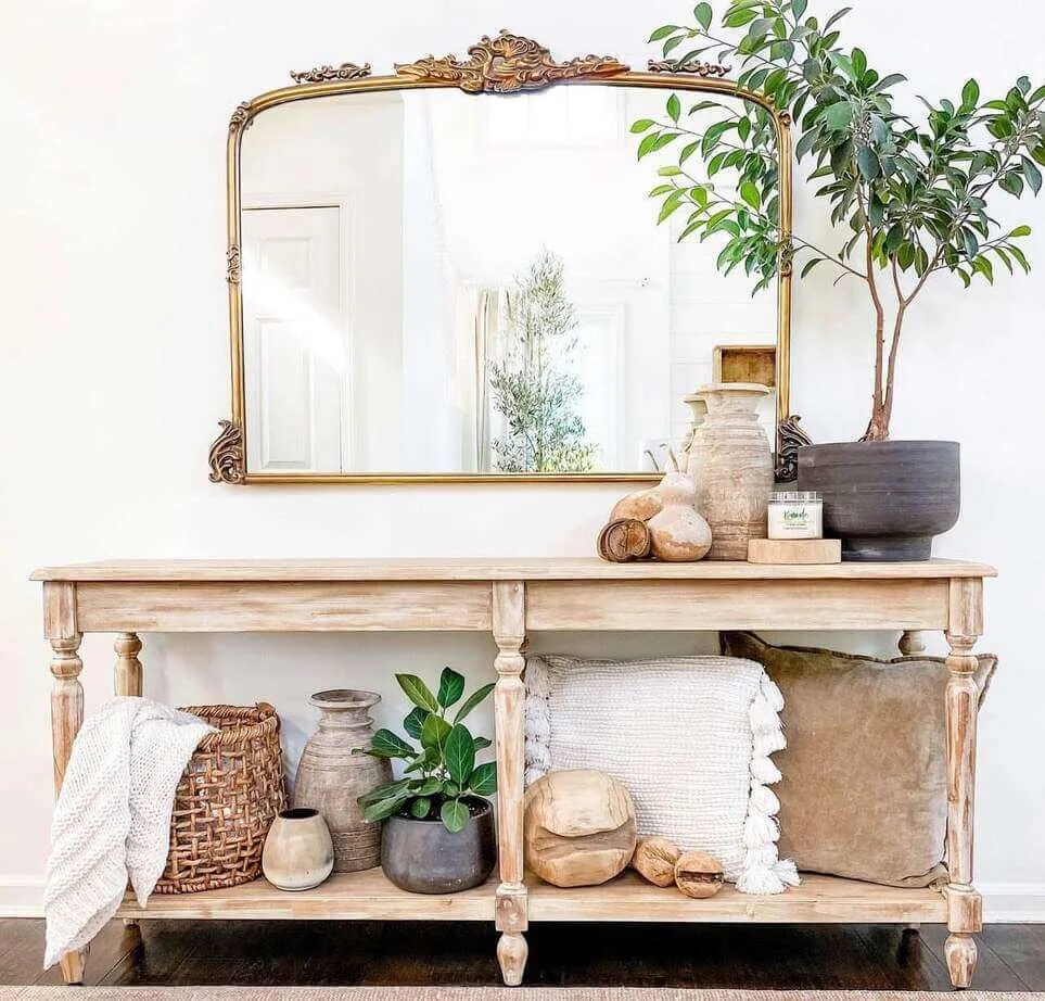 Ornate Gold Mirror Adds Drama and Reflects Light