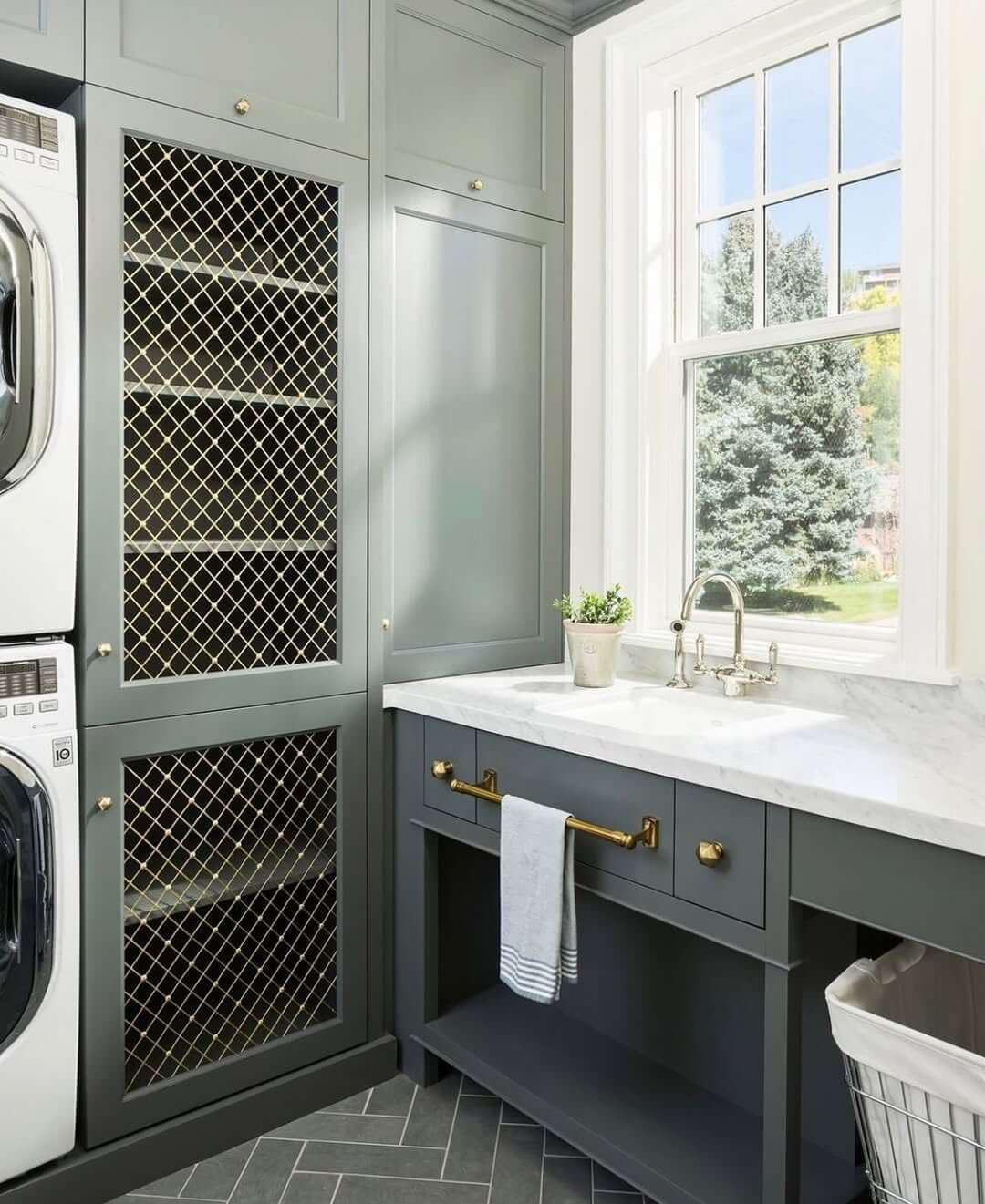 Wire Mesh Cabinet Doors Offer Peek-a-boo Storage
