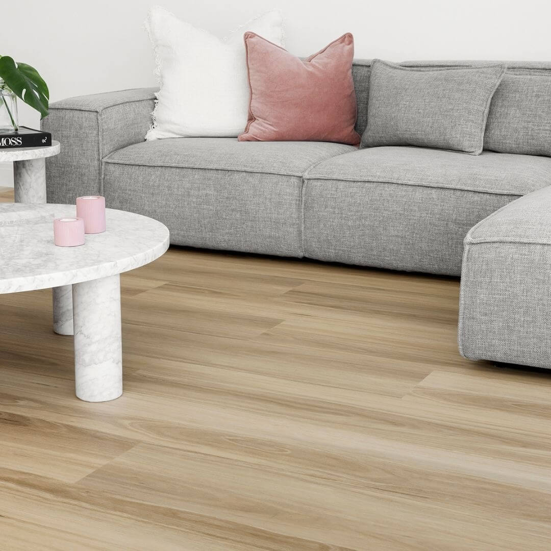 Light Oak-Look Plank Floors with Sculptural Furniture