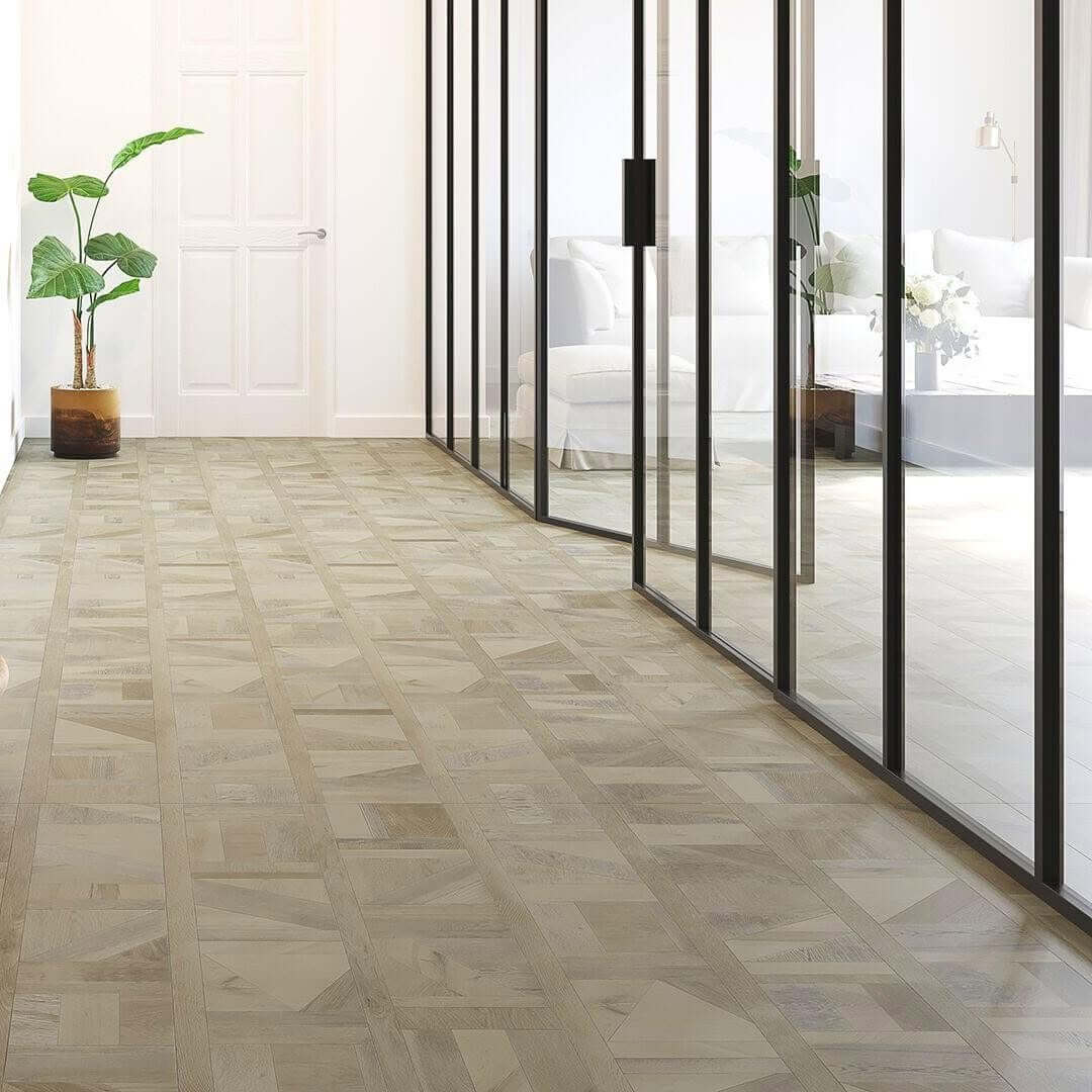 Geometric Wood Plank Floor for Architectural Detail