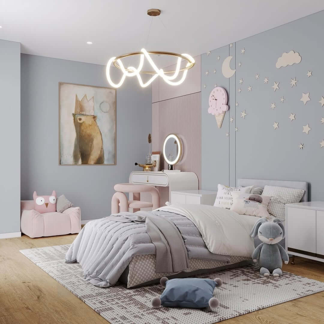 Whimsical Wall Decor Creates a Dreamy Starry Night