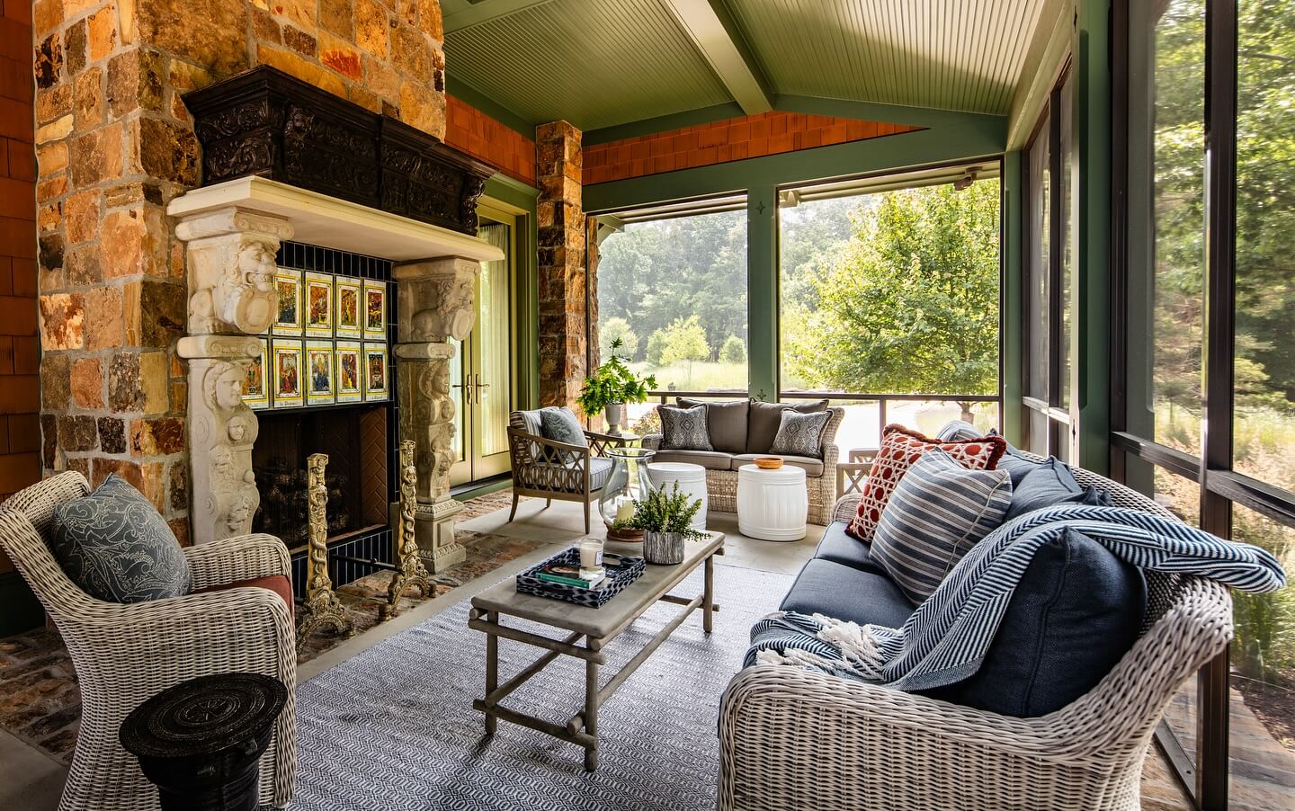 Design a Built-In Gallery with Ornate Fireplace Tiles