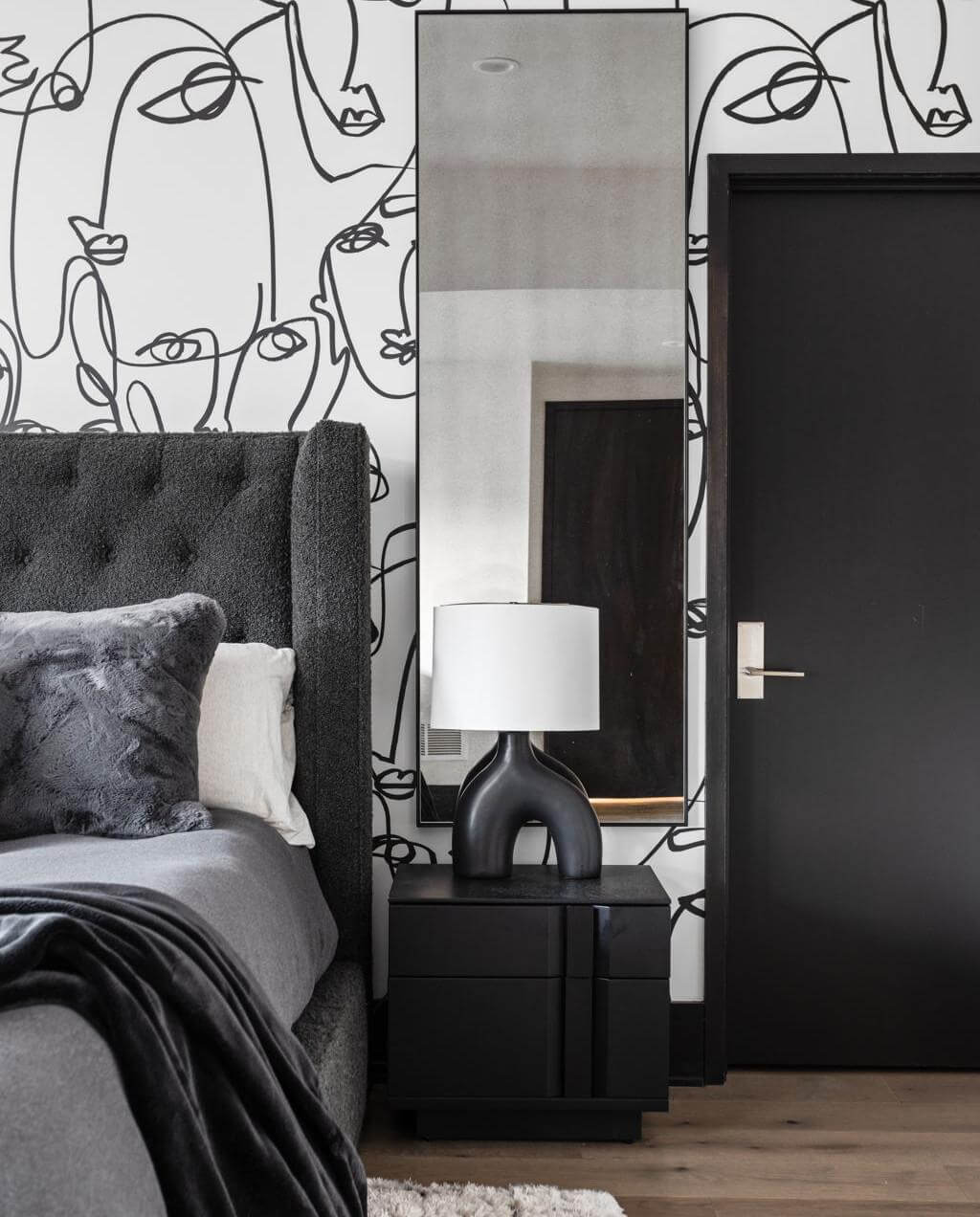 Choose Bold Line Art Wallpaper for a Graphic Tone