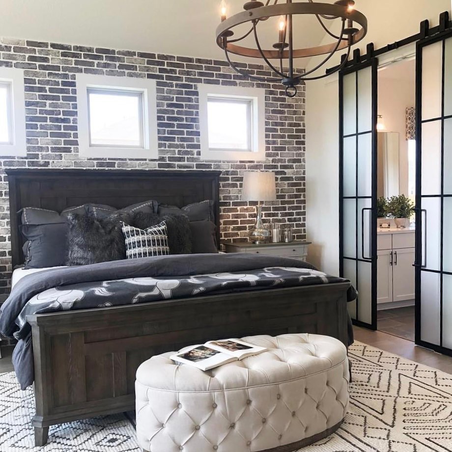 Soften Dark Tones with a Tufted Ottoman