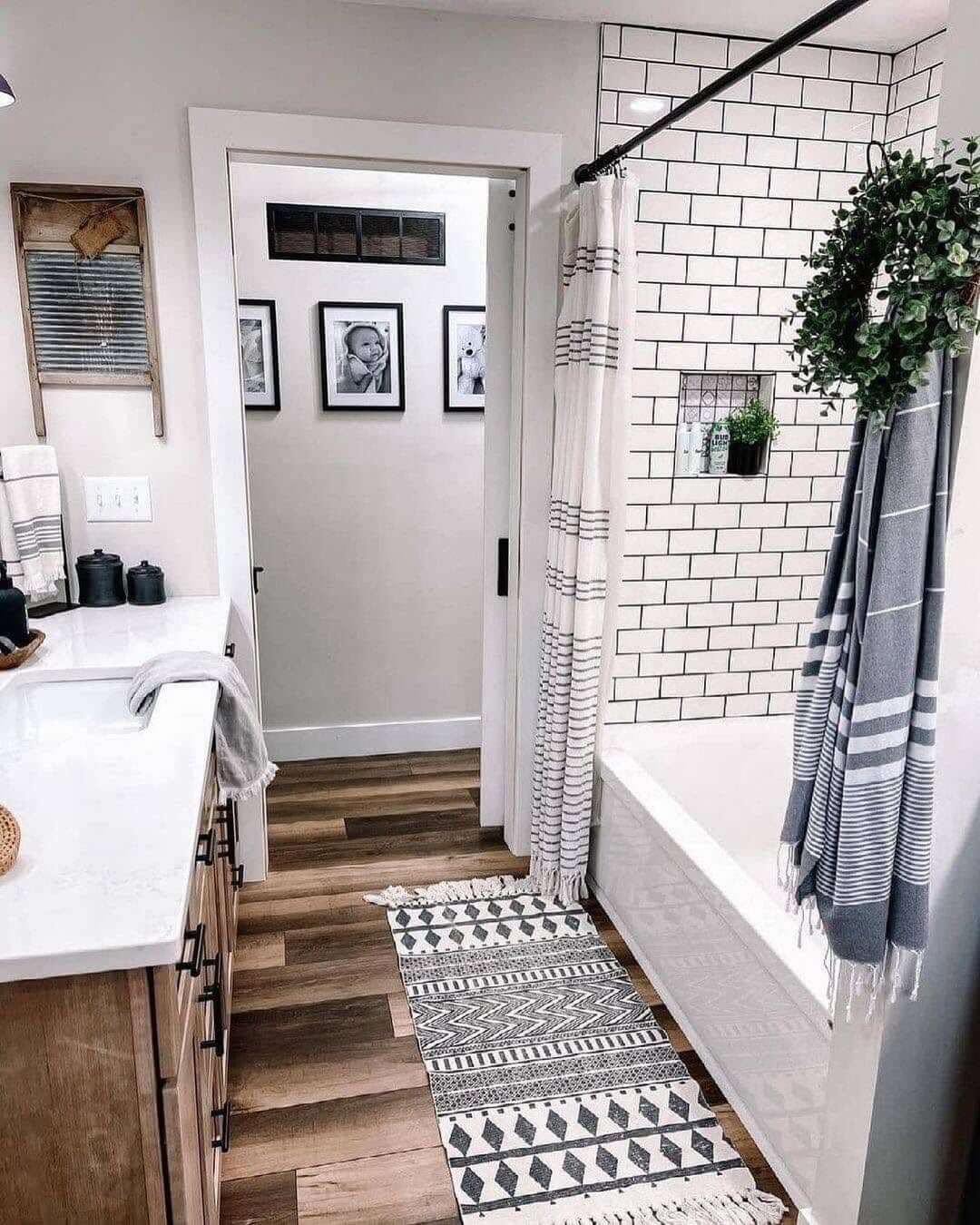 Vintage Washboard Adds Rustic Charm Above the Vanity