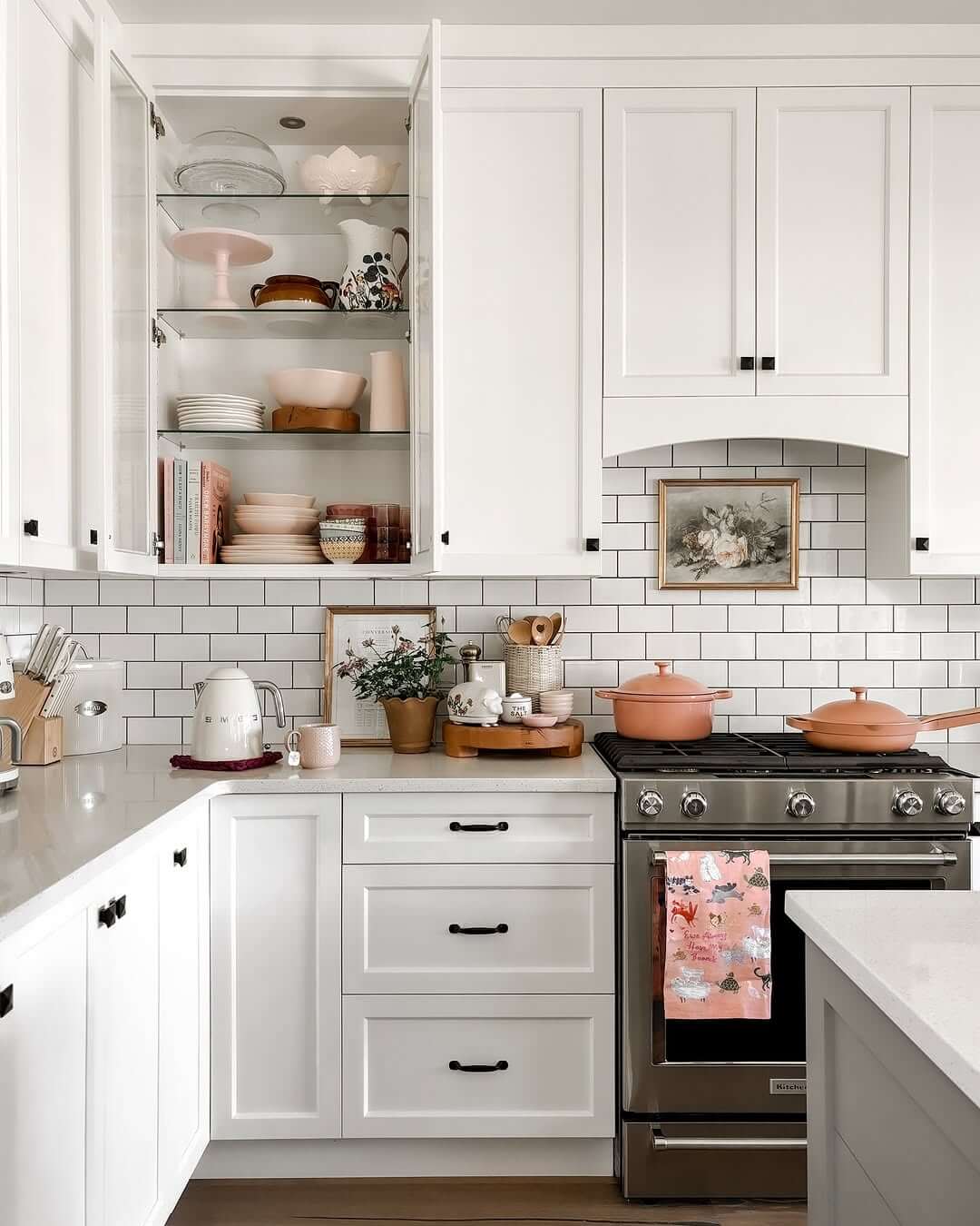 Glass-Front Cabinets Showcase Carefully Curated Dishware