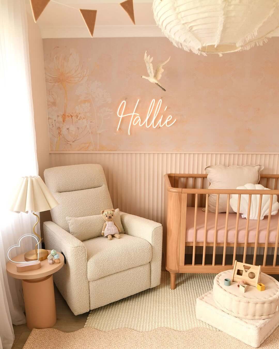 Personalized Neon Name Sign Creates a Whimsical Nursery Focal Point