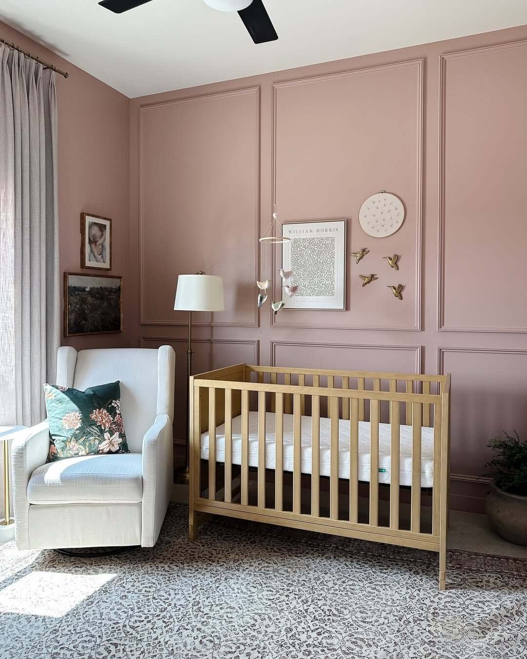 Framed William Morris Print Adds Classic Art Above Crib