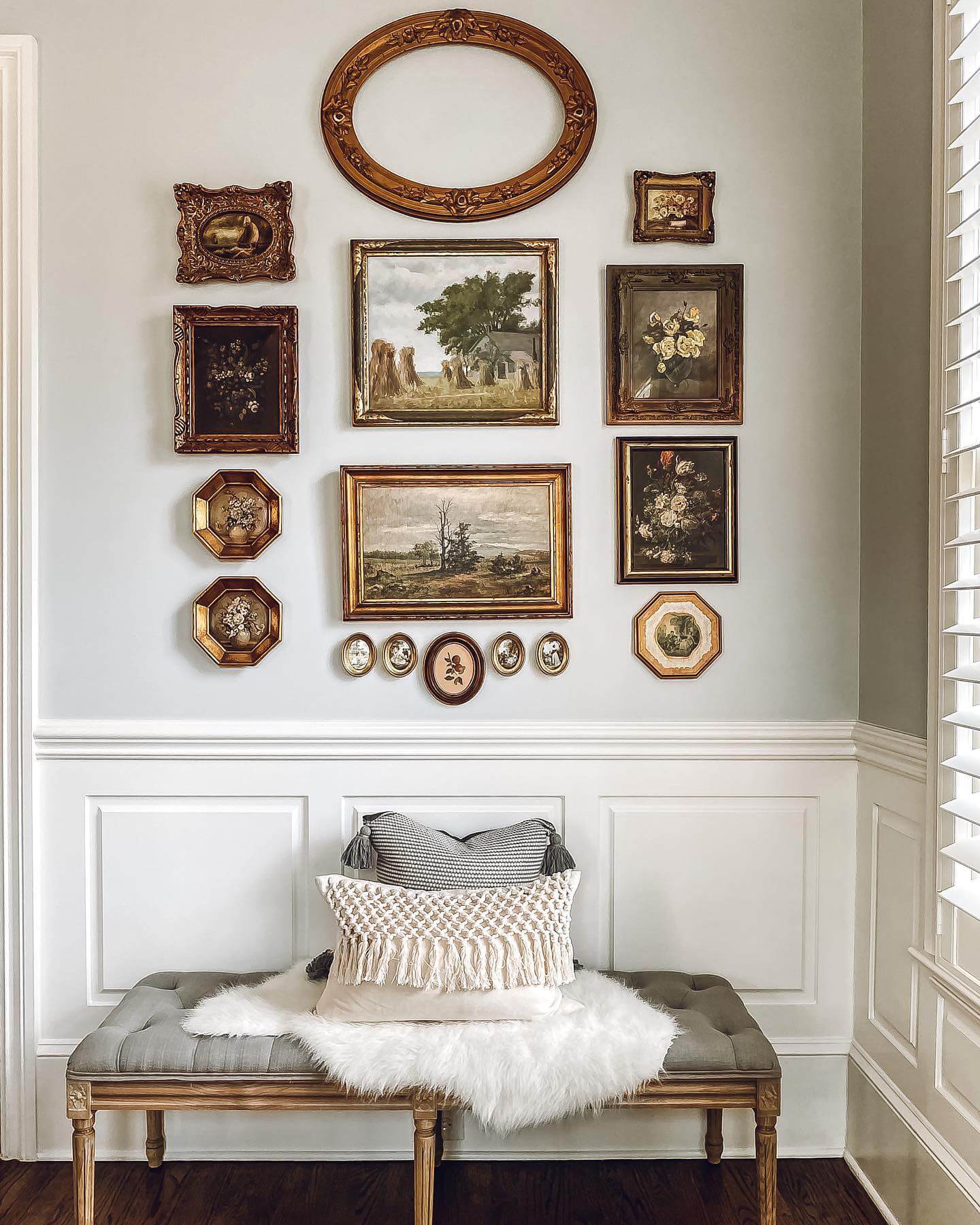 Oval and Rectangular Frames for a Dramatic Gallery Wall