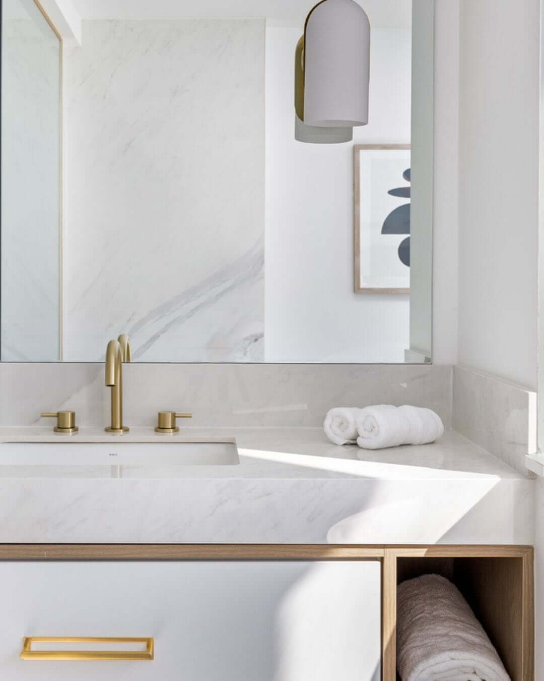 Open Wood Niche for Rolled Towels